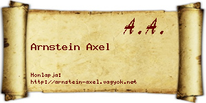 Arnstein Axel névjegykártya